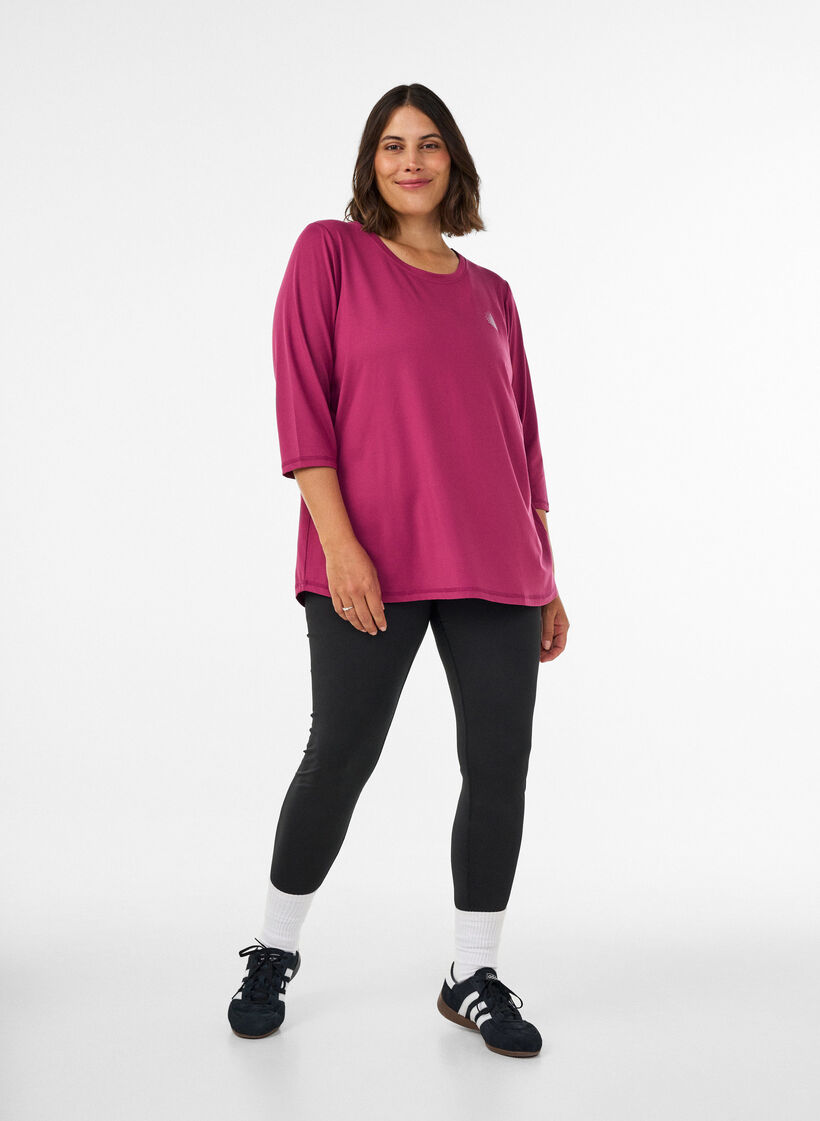 Sporttop met 3/4 mouwen, Roze, Model image number 1