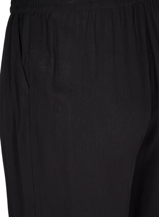 Losse culotte broek in viscose, Black, Packshot image number 3