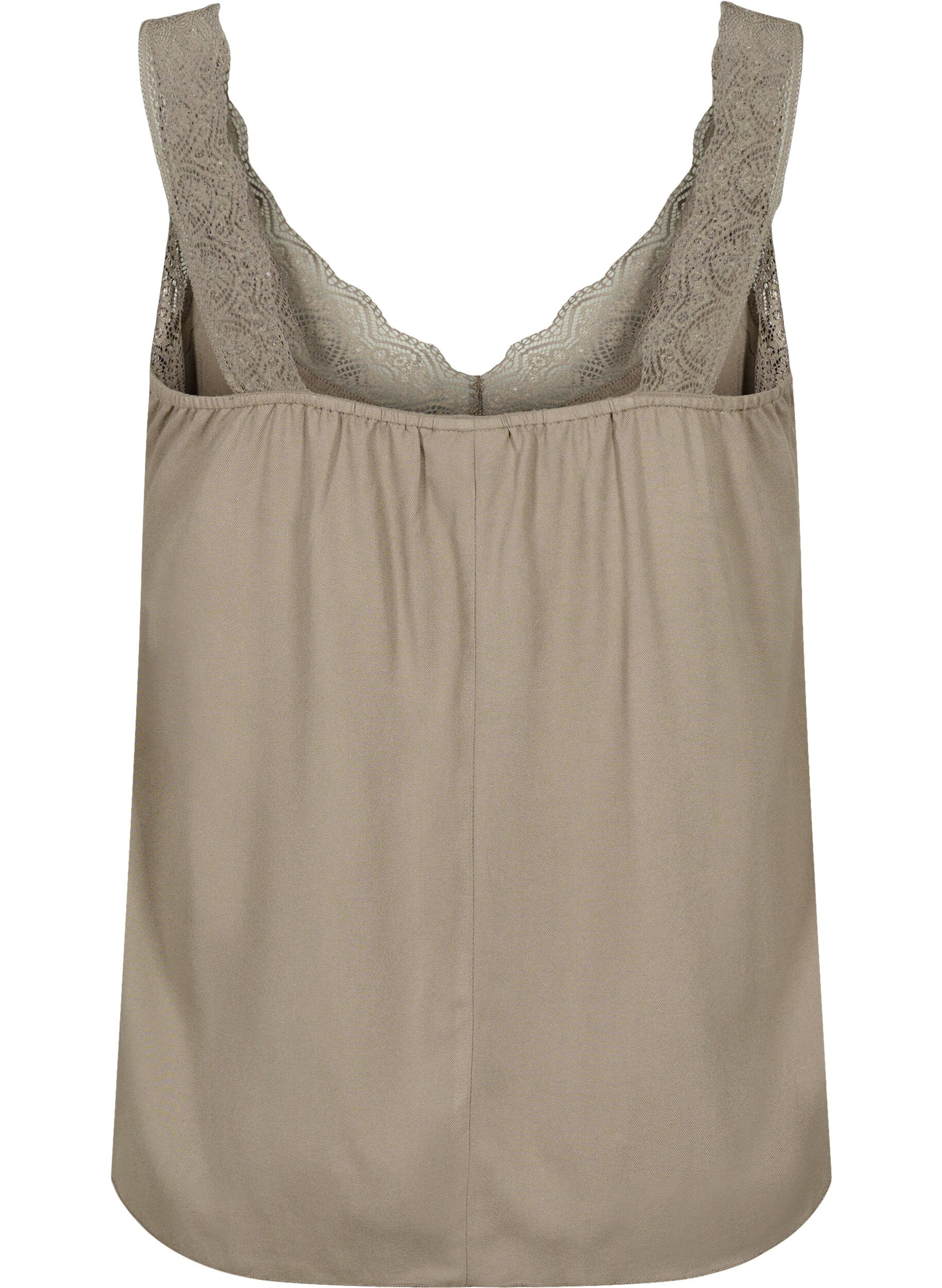 Zizzi Top avec dentelle en viscose, Falcon, Packshot image number 1