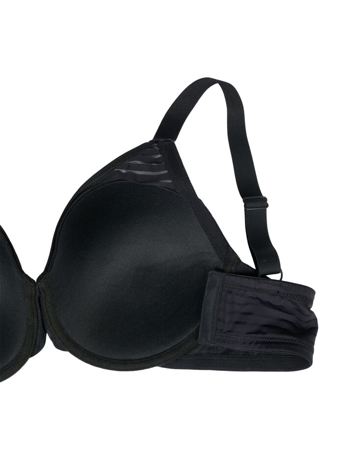Soutien-gorge moulé avec maille rayée, Black, Packshot image number 3