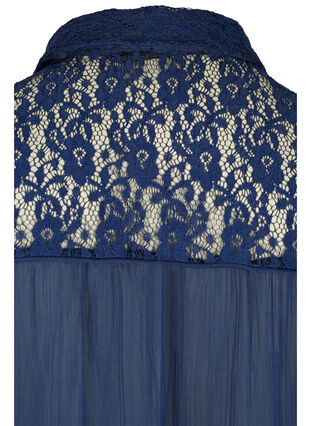 Lang overhemd met kanten details, Evening Blue, Packshot image number 3
