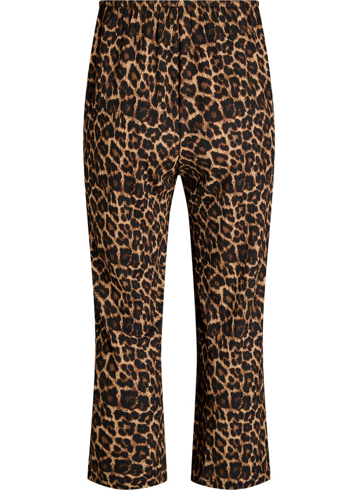 Broek met wijde pijpen in een licht gestructureerde stof, Zwart, Packshot image number 1