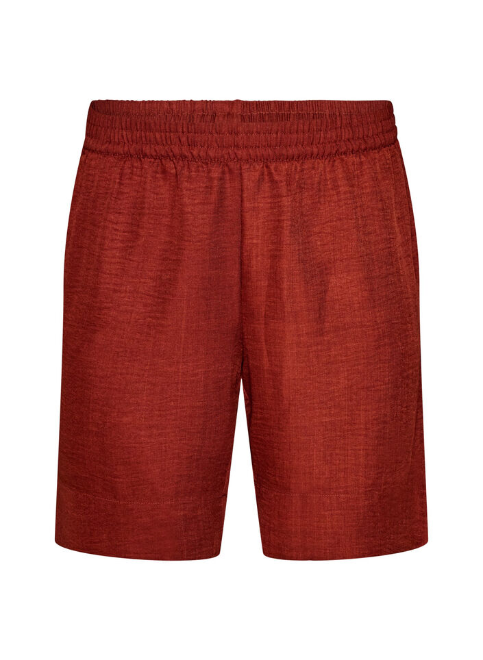 Korte broek met zakken en hoge taille, Rood, Packshot image number 0
