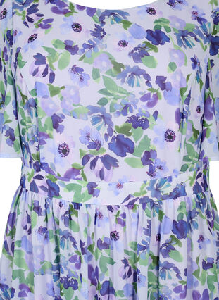 Gebloemde jurk met korte mouwen, Xenon B. Flower AOP, Packshot image number 2