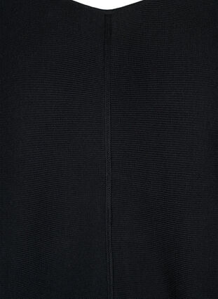 Robe côtelée à manches 3/4, Black, Packshot image number 2