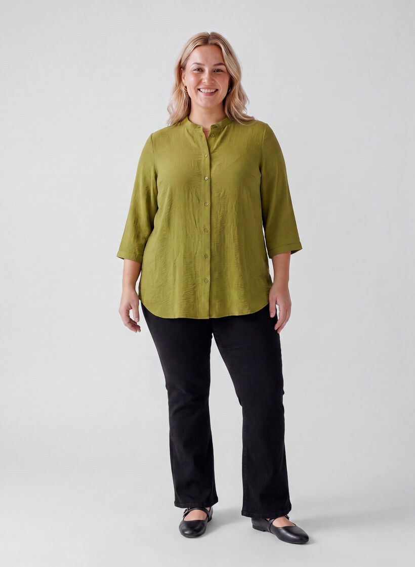 Tuniek met 3/4 mouwen, Groen, Model image number 1