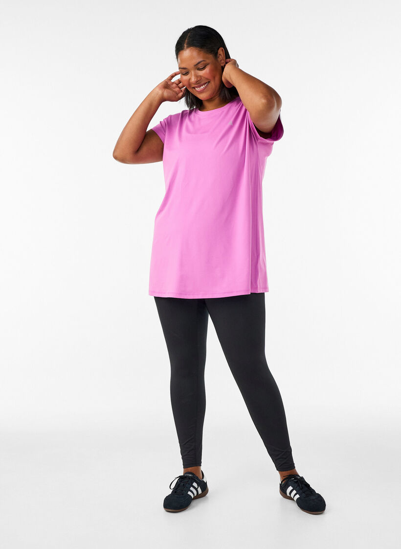 T-shirt long de sport, Rose, Model image number 1