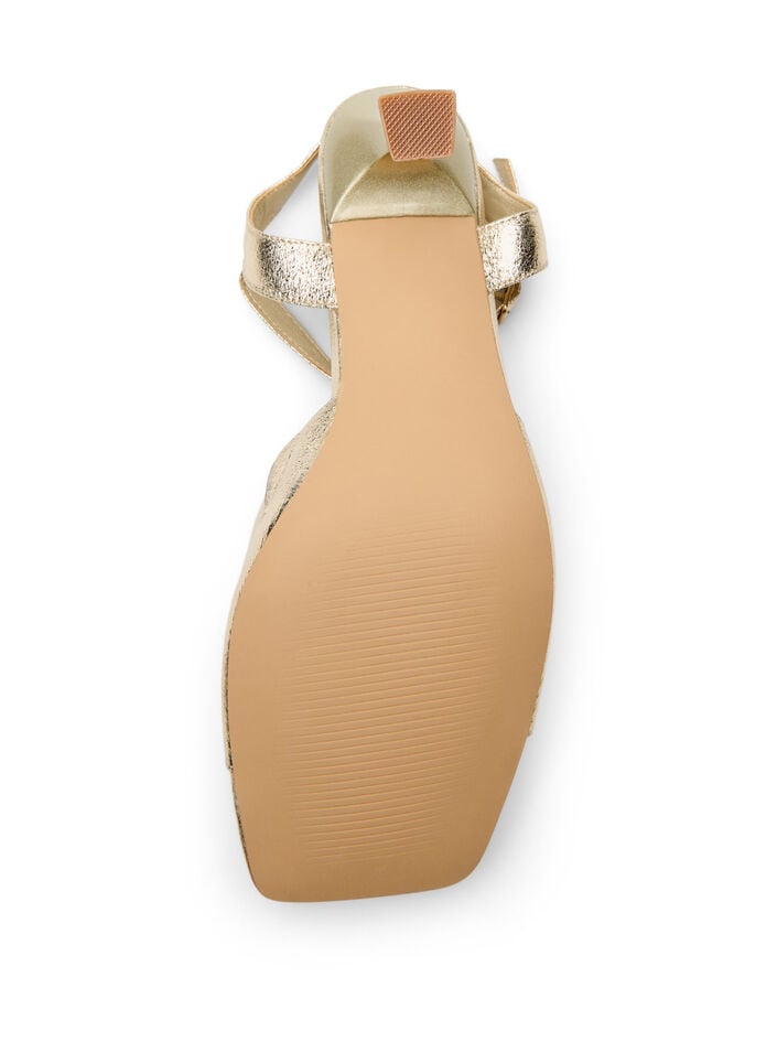 Escarpins &agrave; bout ouvert et carr&eacute;, Dor&eacute;, Packshot