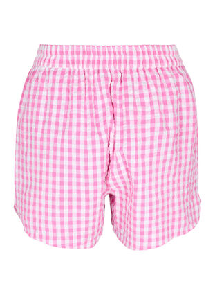 Short pyjama en coton à carreaux, Pink Check, Packshot image number 1