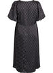 Polkadot midi-jurk met vierkante halslijn, Zwart, Packshot image number 1