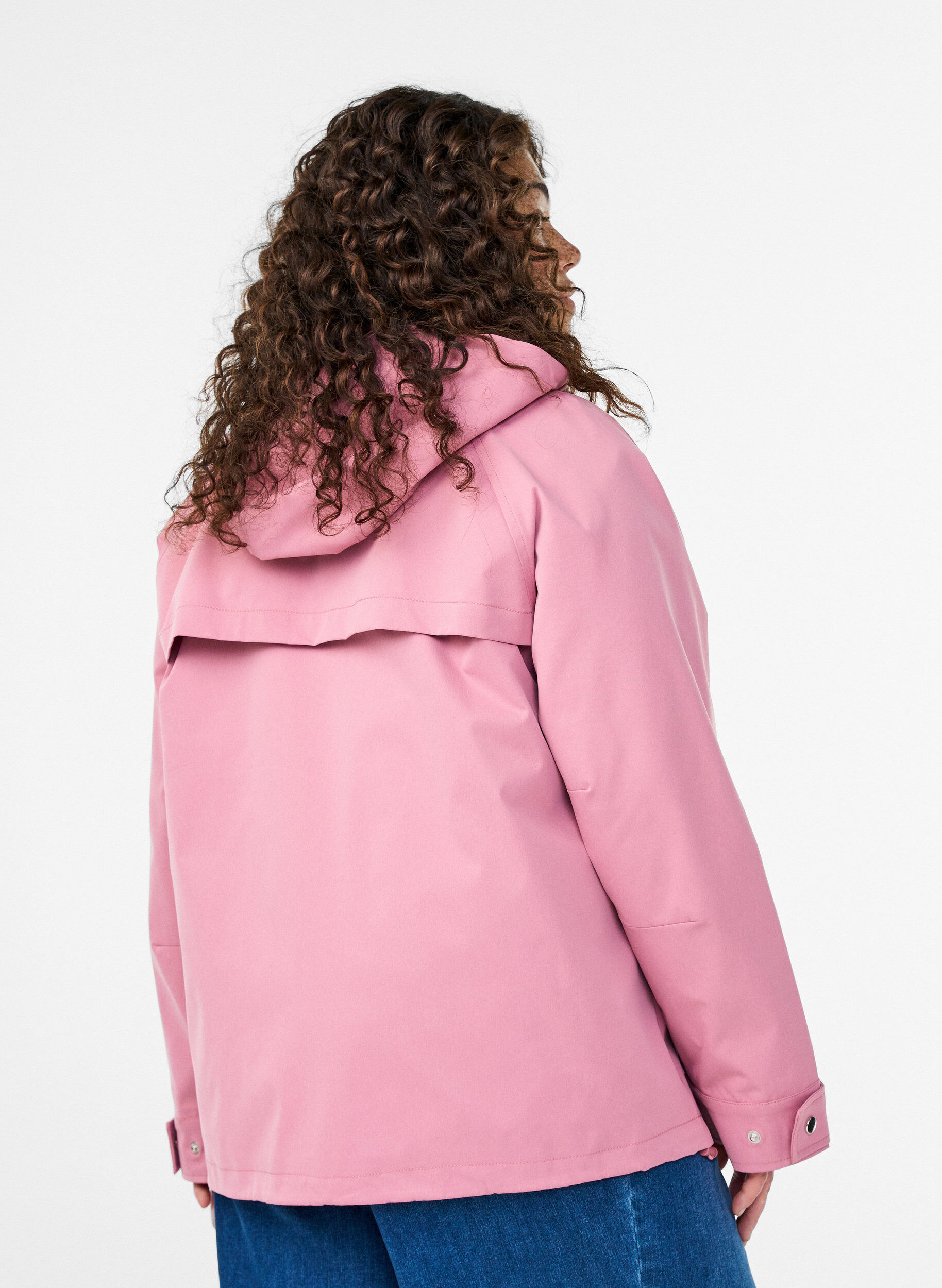 ZizziVeste courte de printemps avec capuche amovible, Rose, Model image number 2