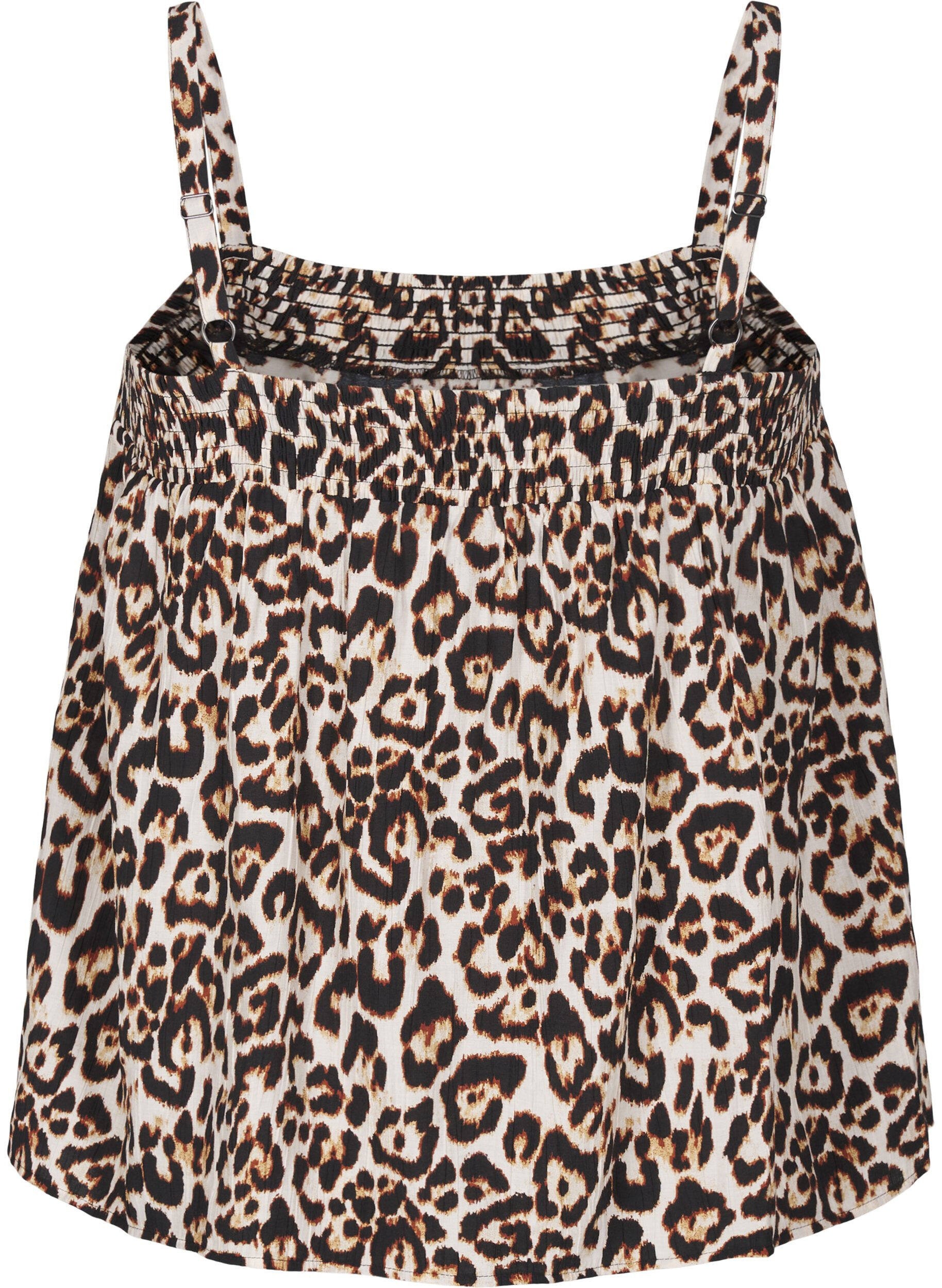 ZizziViscose top met smalle bandjes, Beige, Packshot image number 1