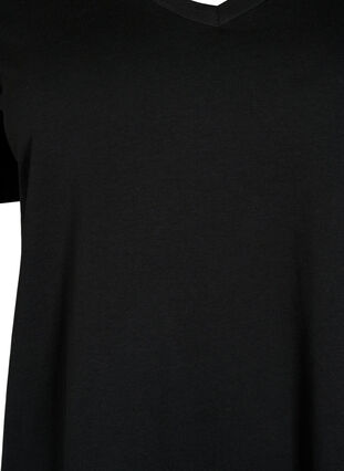 2-pack t-shirt met v-hals, Bright White / Black, Packshot image number 3