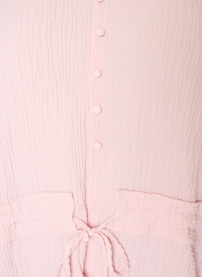 Blouse met textuur en een strik in de taille, Roze, Packshot image number 2