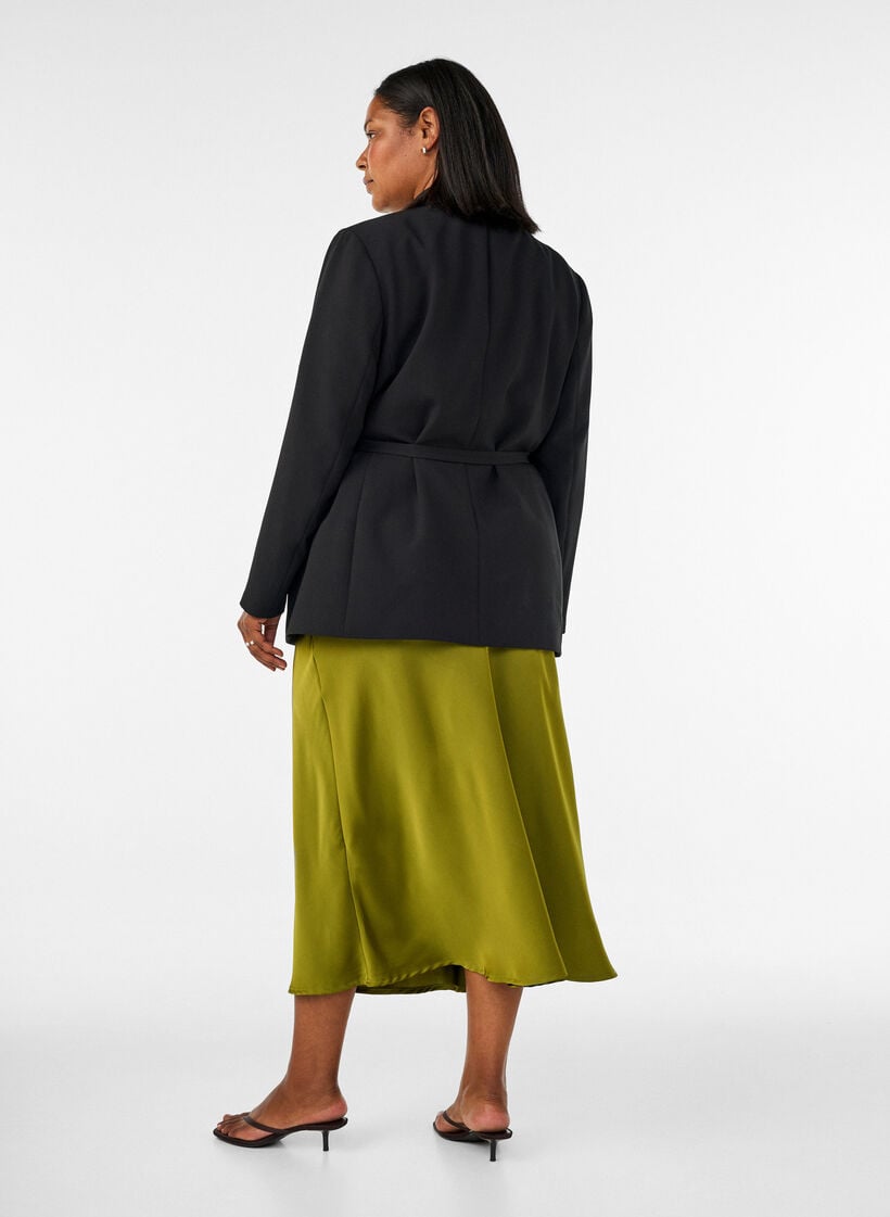 Satijnen midi rok, Groen, Model