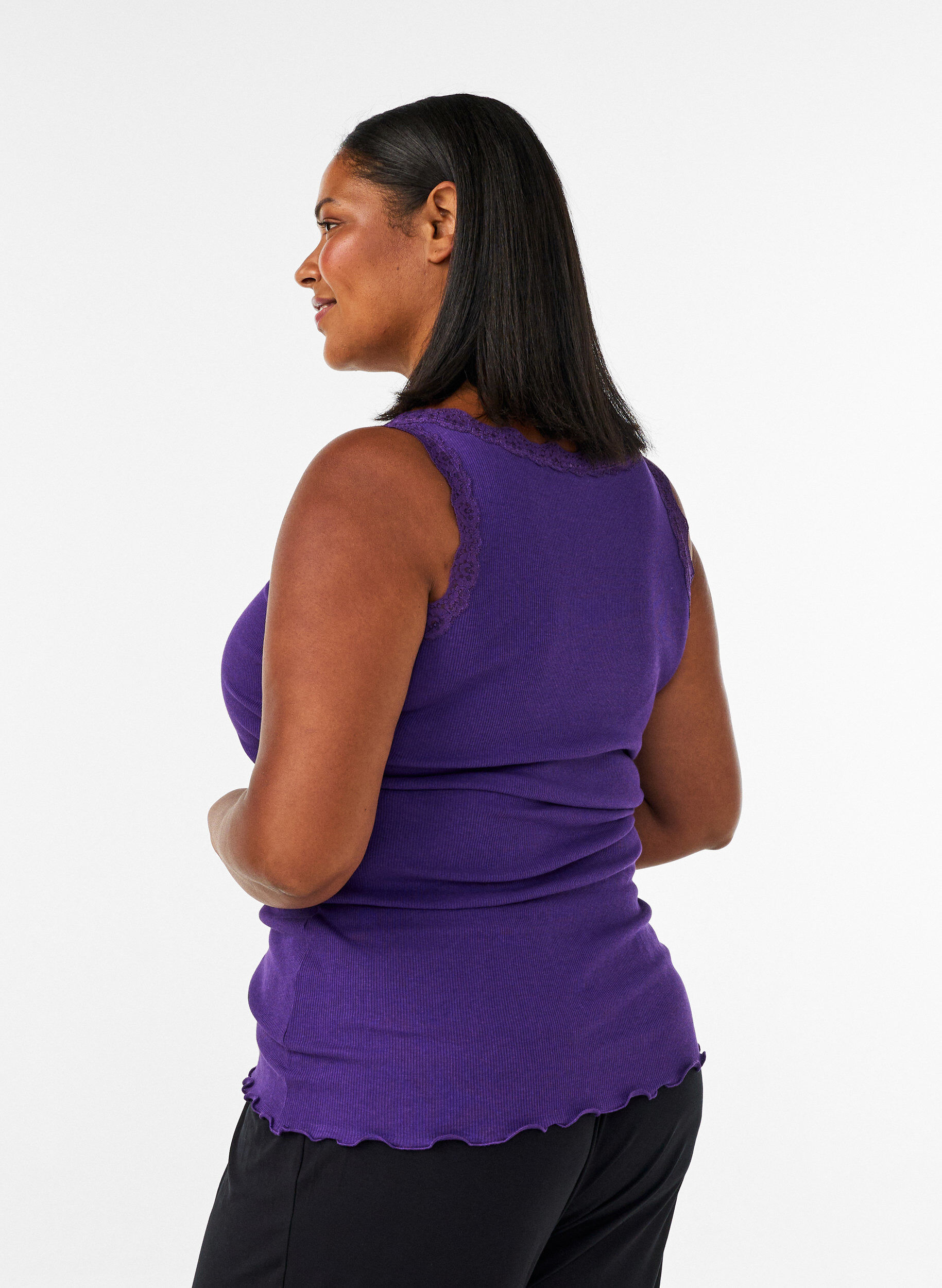 ZizziHaut &agrave; dentelle, Violet, Model image number 2