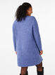 Robe courte côtelée à col rond, Grey Blue Mel., Model image number 1