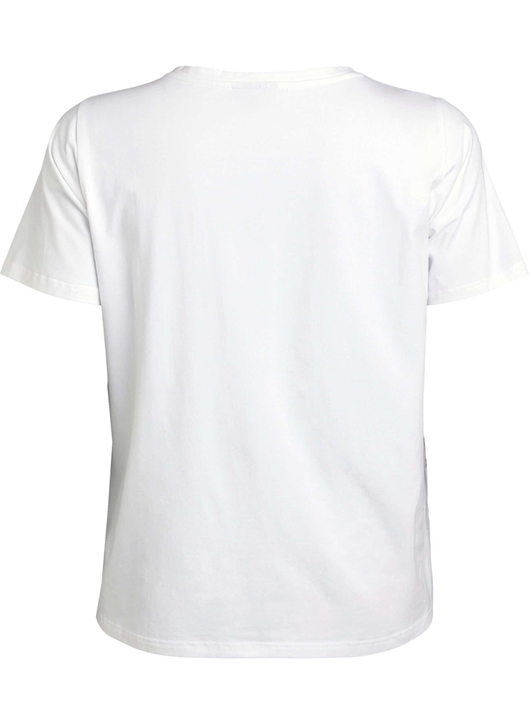 ZizziT-shirt in biologisch katoen met bloemenprint, B. White w. Rose, Packshot image number 1