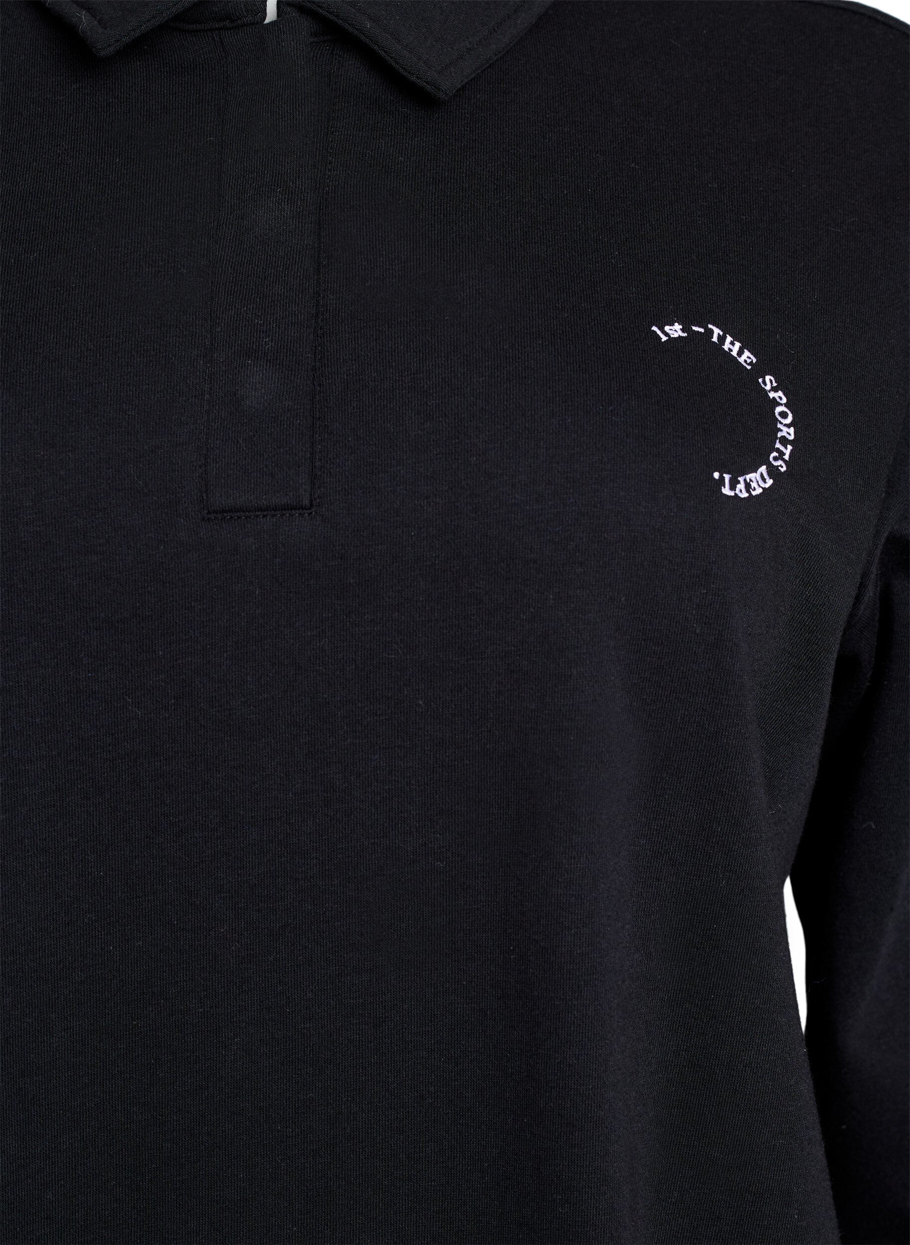 Zizzi Sweat-shirt sport avec col, Noir, Packshot image number 2