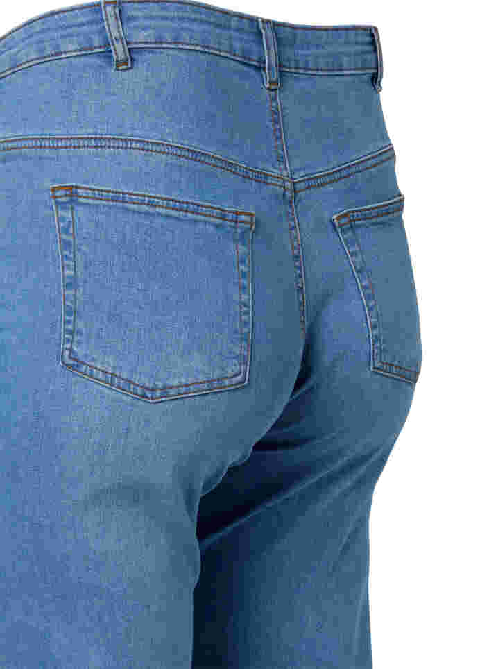 Gemma jeans met hoge taille en normale pasvorm, Light blue, Packshot image number 3