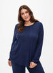 Blouse met lange mouwen en gestreept patroon, Night Sky Mel., Model image number 0