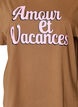 100% katoenen T-shirt met korte mouwen en print, Bruin, Packshot image number 2