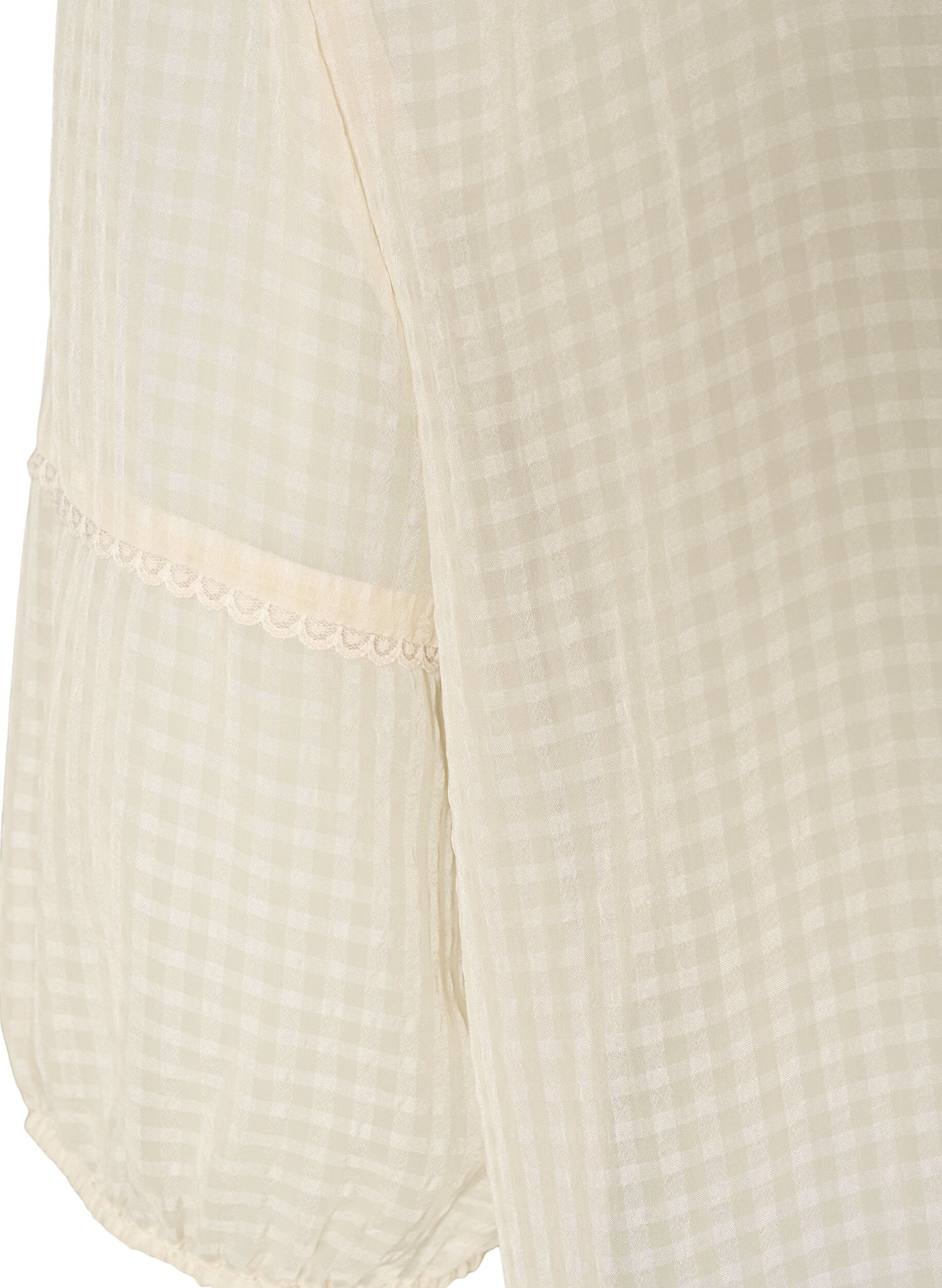 ZizziBlouse en seersucker avec lien &agrave; nouer, Beige, Packshot image number 3