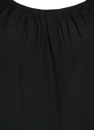 Gestreepte blouse van viscose met korte mouwen, Black, Packshot image number 2