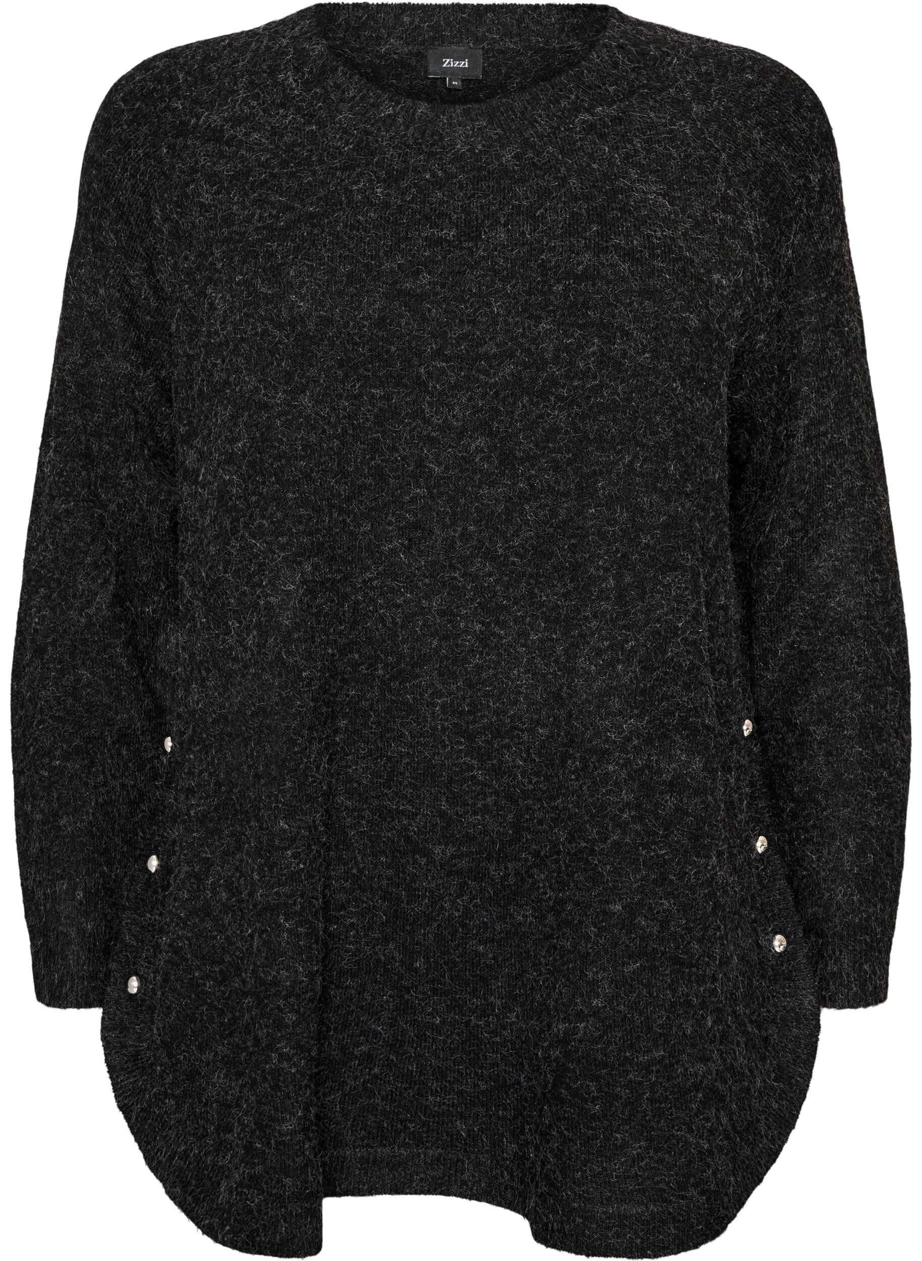 Blouse longue en maille avec boutons boule