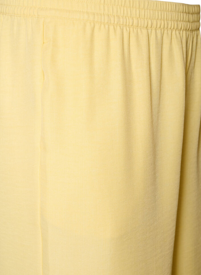 Losse broek met elastische tailleband en zakken, Geel, Packshot image number 2