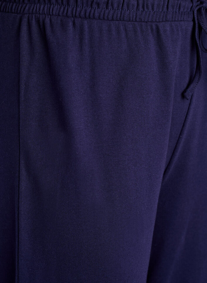 Pantalon de pyjama taille haute en coton, Bleu, Packshot image number 2