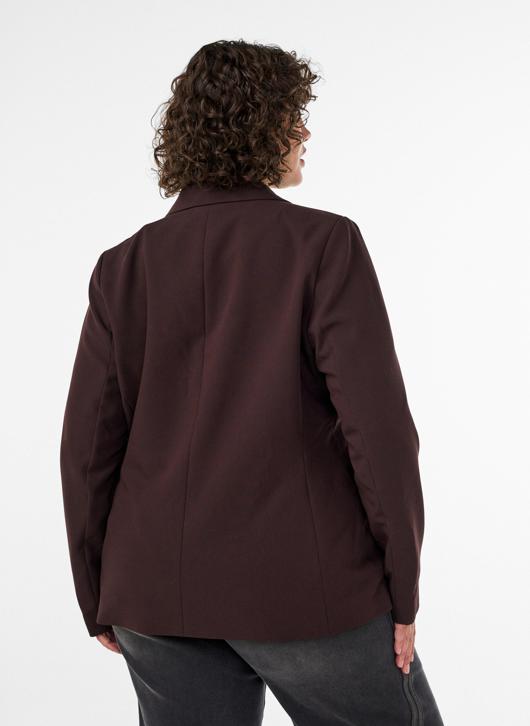 ZizziKlassieke blazer met een enkele knoopsluiting, Bruin, Model image number 2