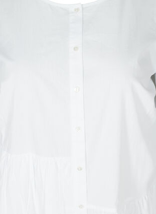 Katoenen hemdjurk met pofmouwen, Bright White, Packshot image number 2