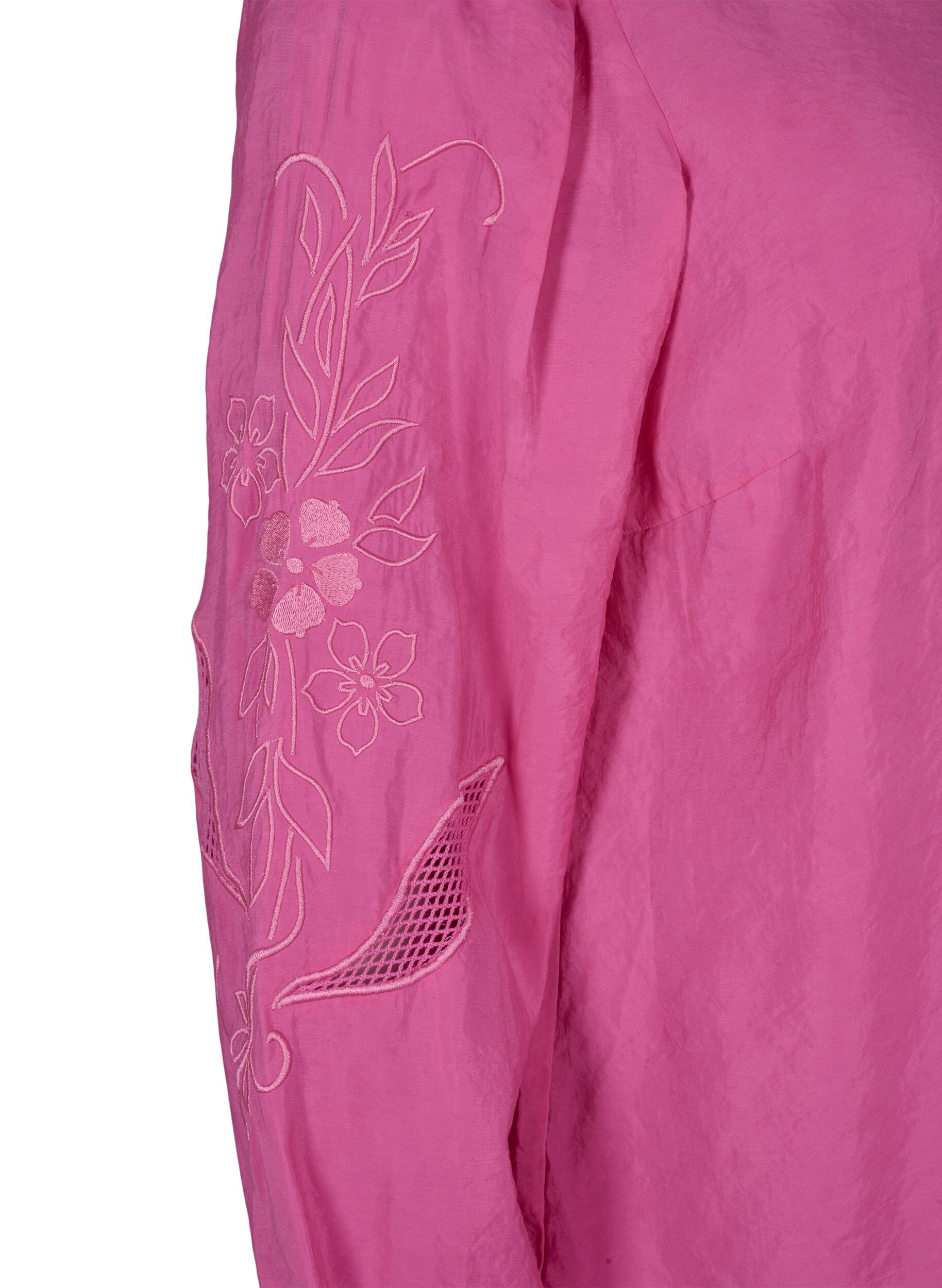 ZizziBlouse van Tencel&trade; Modal met geborduurde details, Phlox Pink, Packshot image number 3