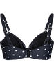 Bikinitop met beugel en patroon, Zwart, Packshot image number 1