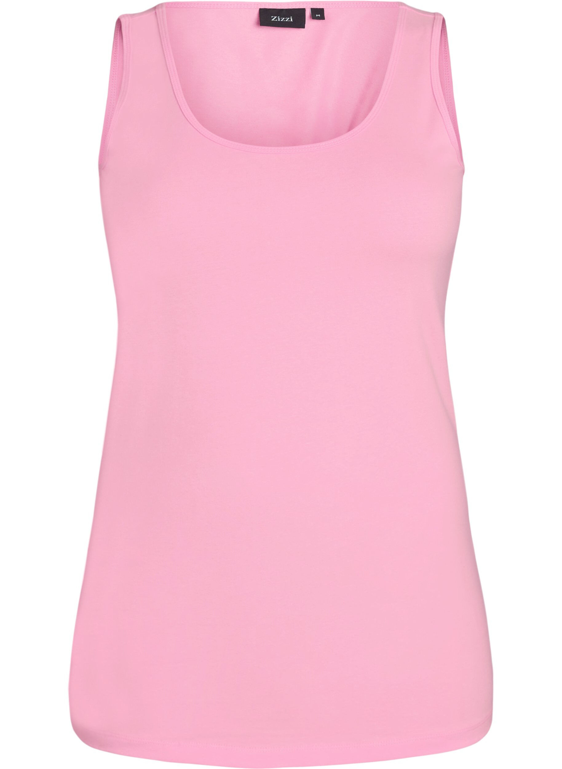 ZizziEffen basic top in katoen, Roze, Packshot image number 0
