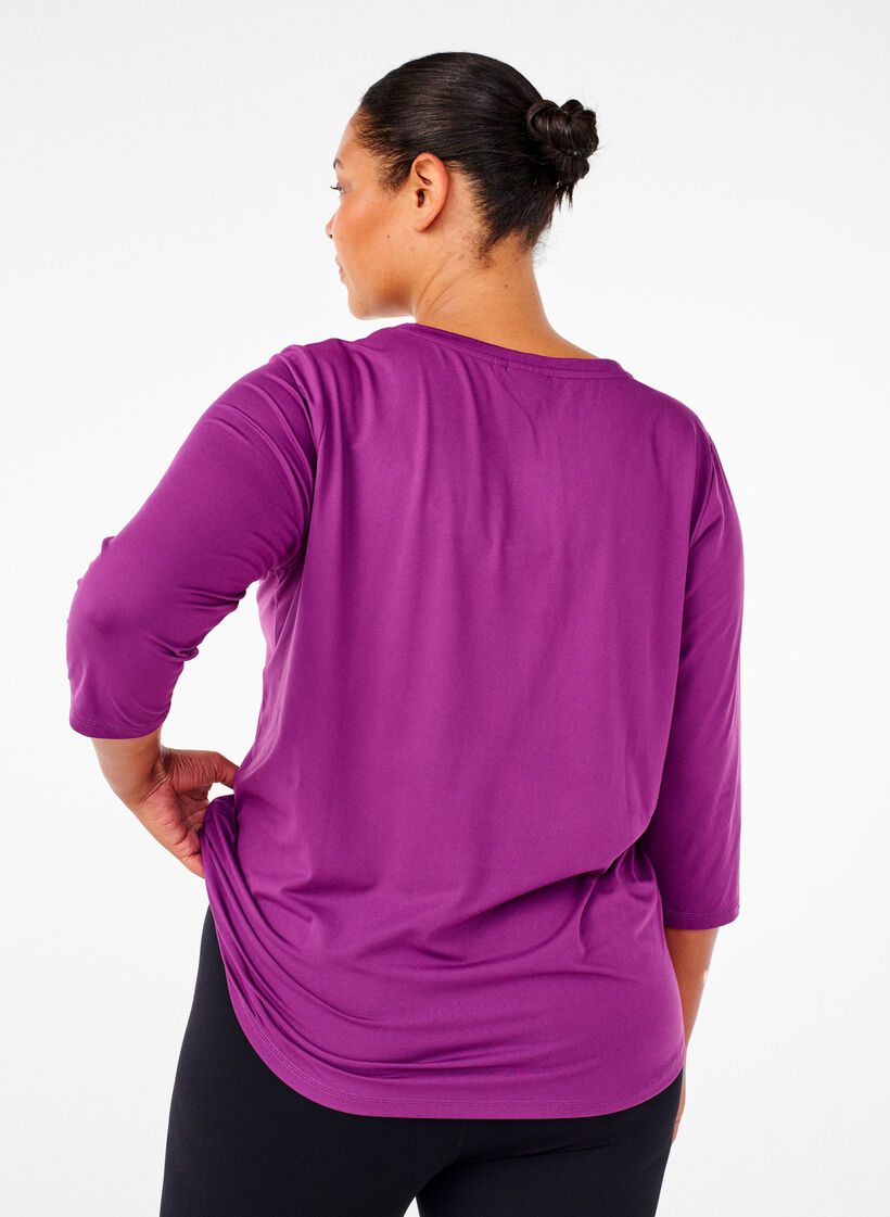 Haut de sport &agrave; manches 3/4, Violet, Model image number 1