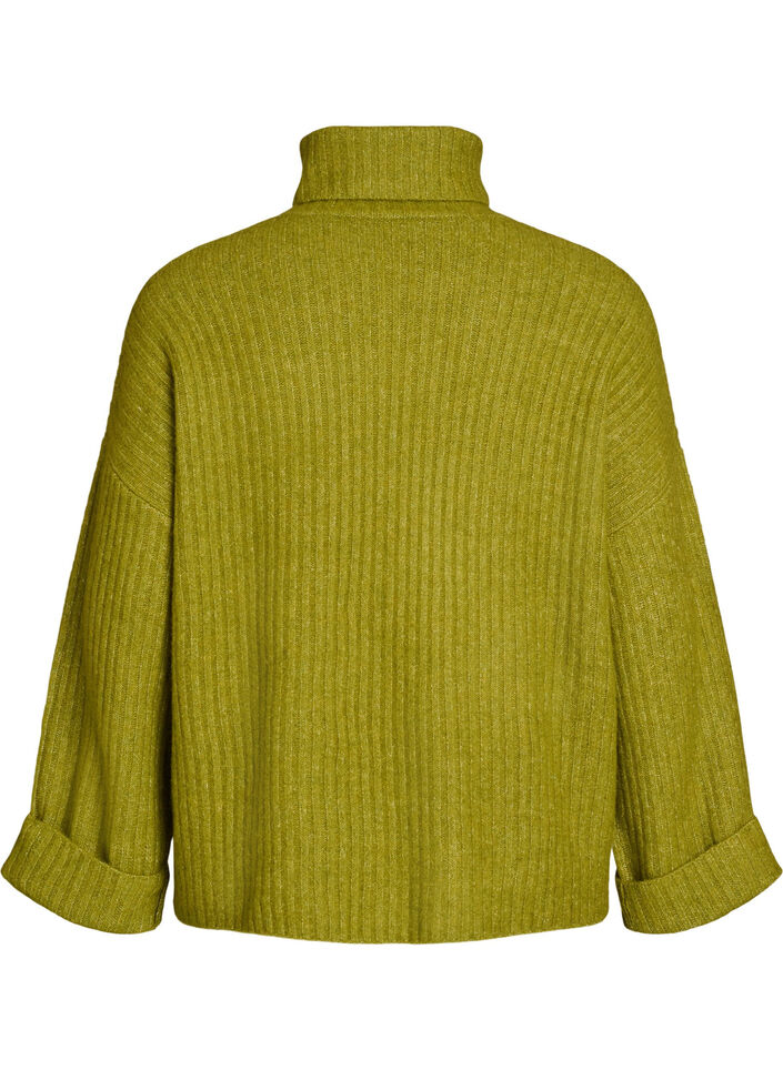 Top en maille avec col roul&eacute;, Vert clair, Packshot image number 1