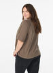 Blouse en jersey avec manches raglan 3/4, Marron, Model image number 2