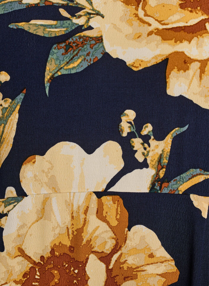 Midi-jurk met bloemenprint en 3/4 mouwen, Blauw, Packshot image number 2