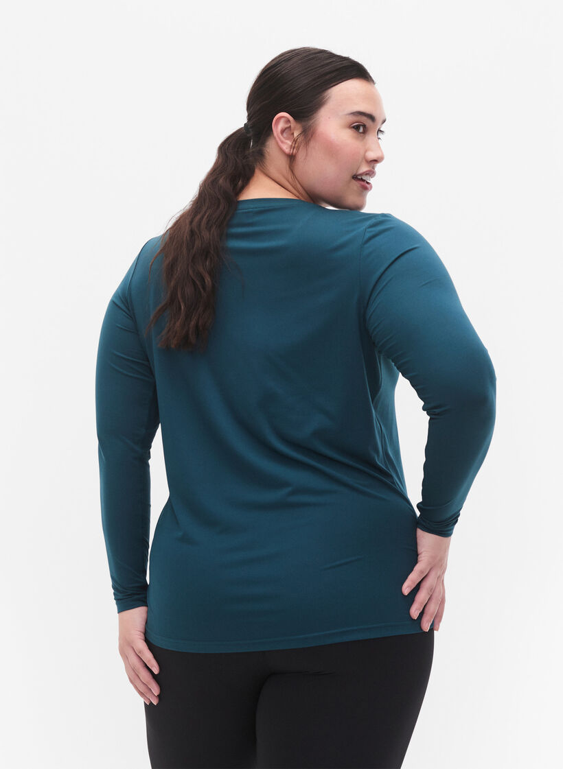 Sport shirt met lange mouw, Deep Teal, Model image number 1