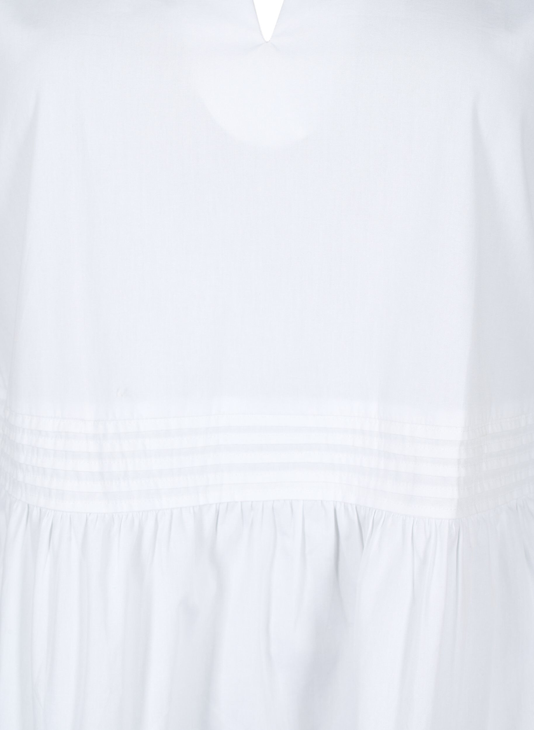 ZizziMouwloze top met pin-tuck en ruches, Wit, Packshot image number 2