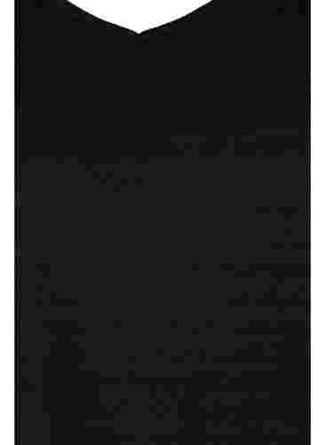 Blouse à manches 3/4 et décolleté en V, Black, Packshot image number 2
