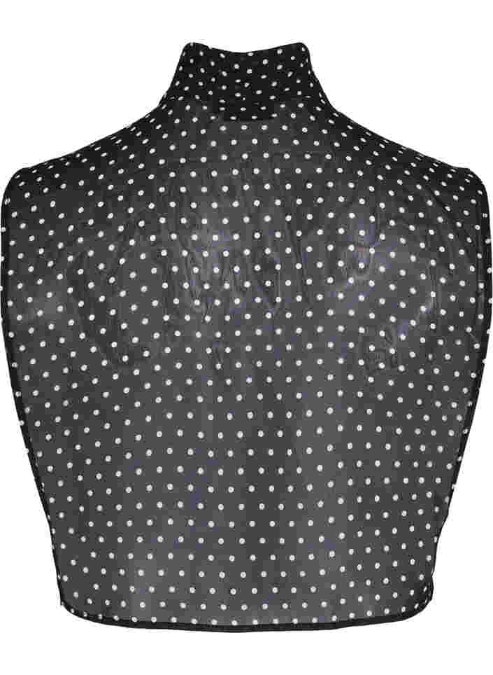 Col à pois avec détail de cravate, Black w. White , Packshot image number 1