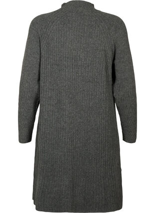 Robe en Tricot Côtelé avec Col roulé, Dark Grey Melange, Packshot image number 1