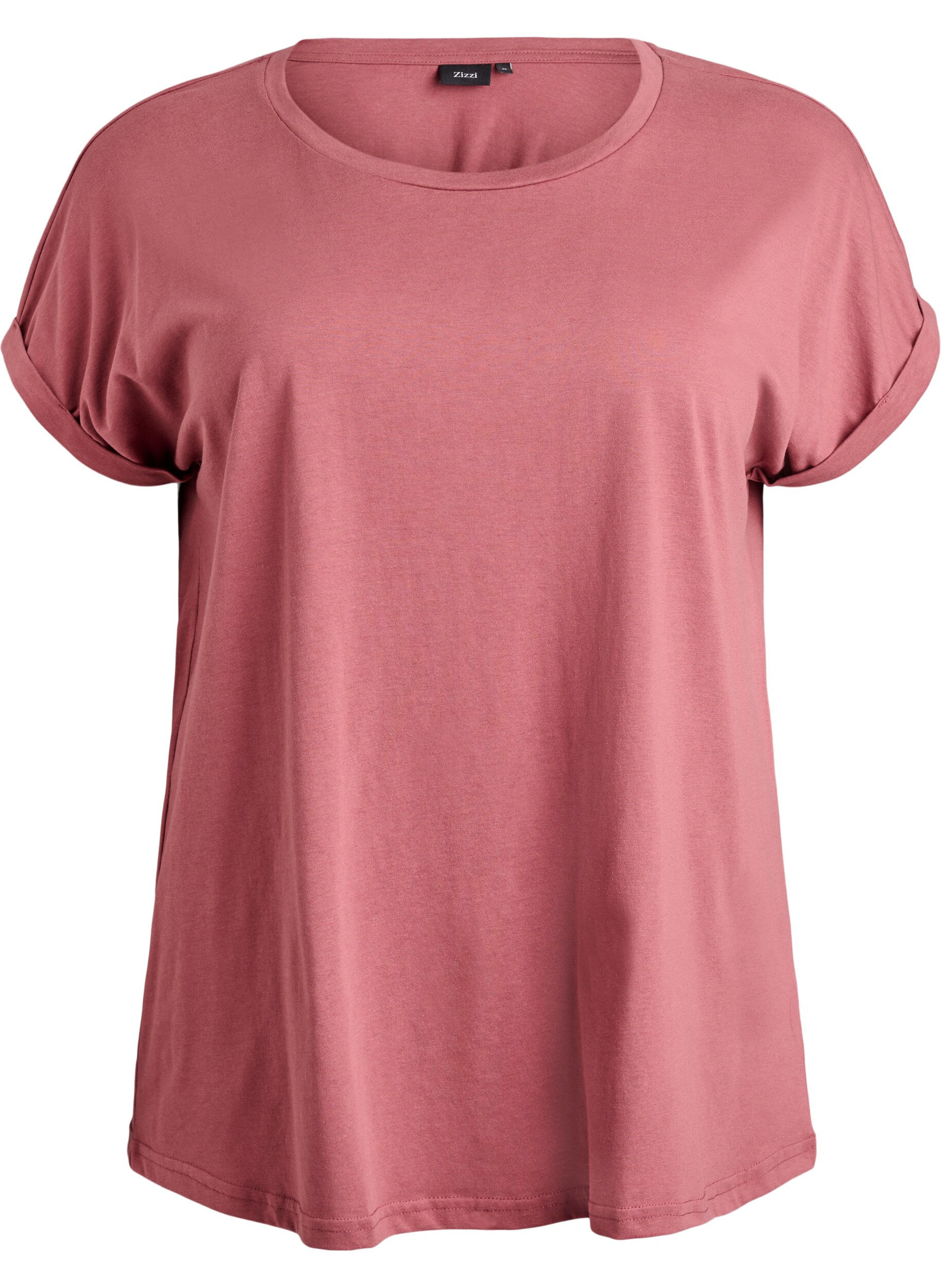 ZizziT-shirt met korte mouwen in een katoenmix, Roze, Packshot image number 0