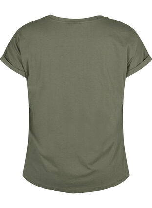 T-shirt à manches courtes en coton mélangé, Dusty Olive, Packshot image number 1