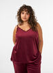 Velour top met kanten rand, Rood, Model image number 0