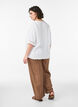 Wijde linnen en viscose broek, Bruin, Model image number 1