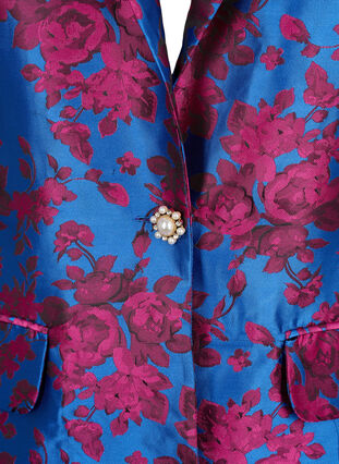 Blazer à motif floral avec bouton en perle, Blue Quartz Jaquard, Packshot image number 2